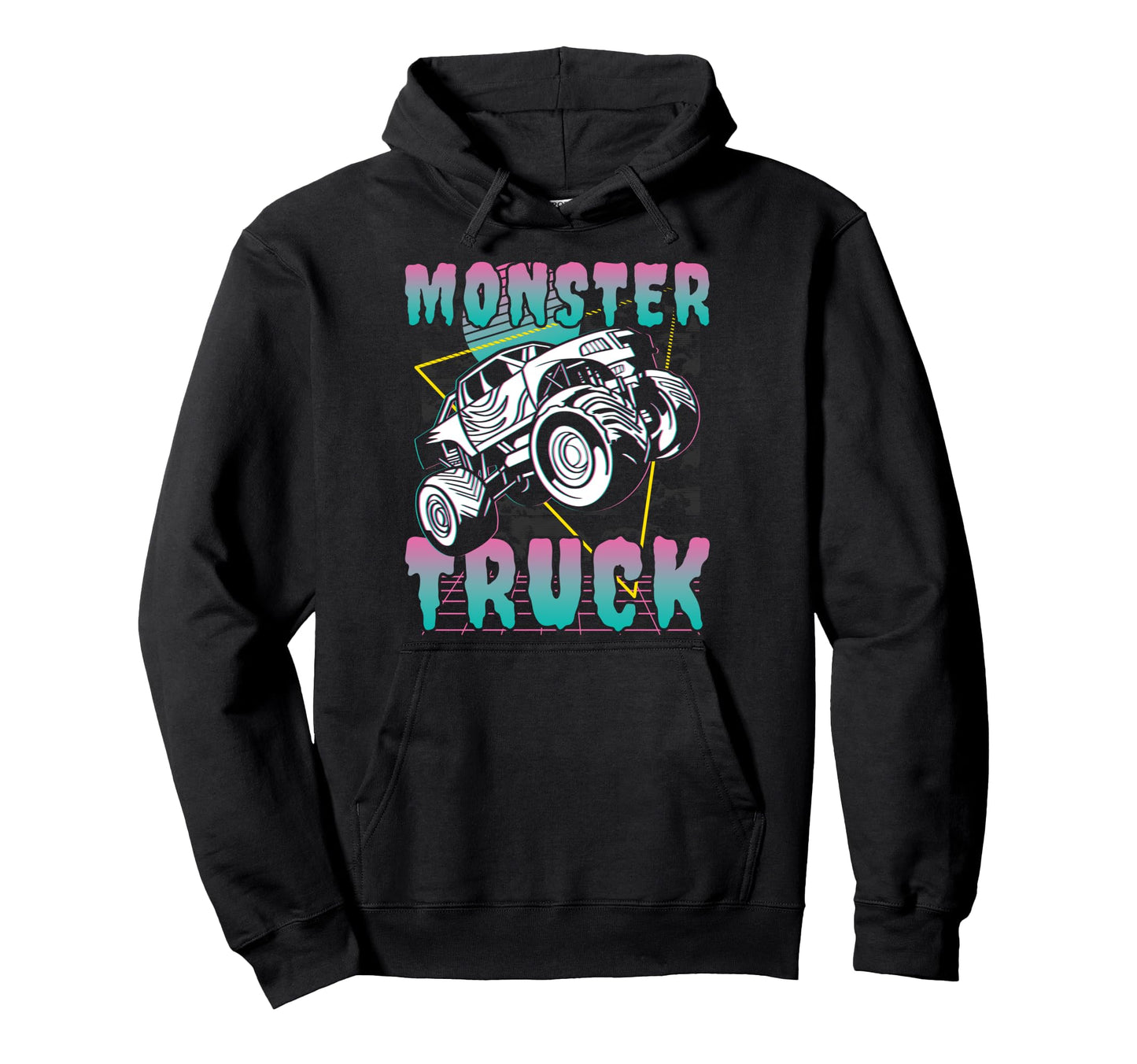 Vaporwave Aesthetic Monster Truck Offroad Hoodie - Novelty Apparel Unisex - T-Shirt, Sweatshirt, Hoodie