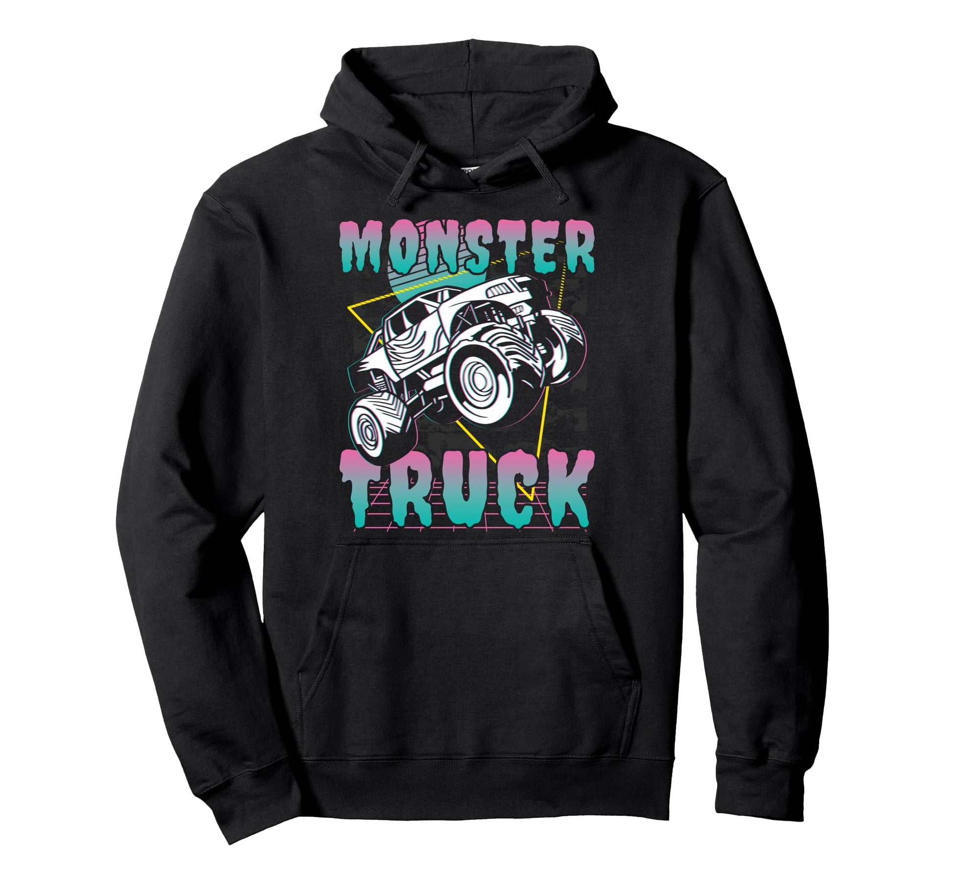 Vaporwave Aesthetic Monster Truck Offroad Hoodie - Novelty Apparel Unisex - T-Shirt, Sweatshirt, Hoodie