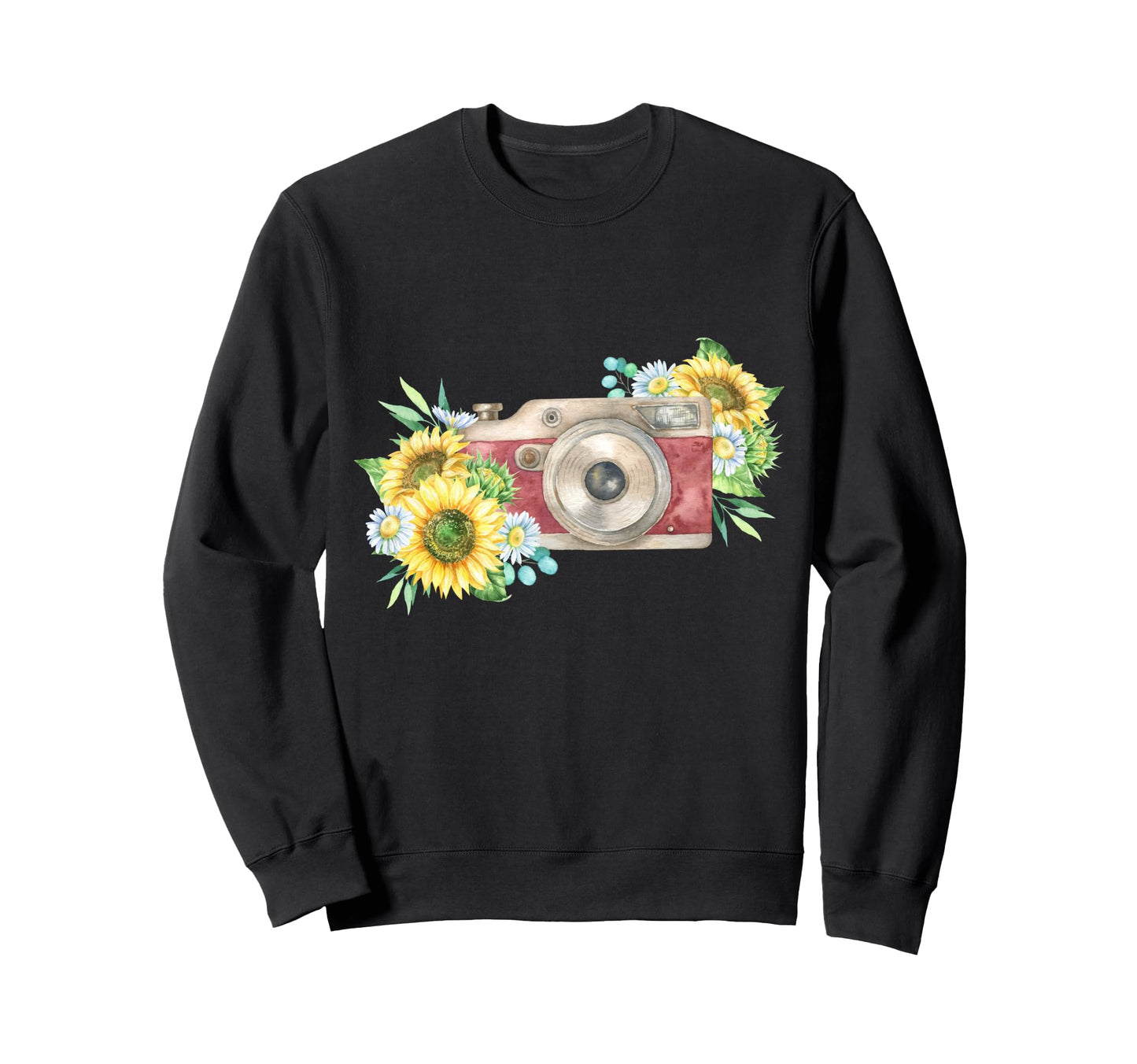 Floral Camera Daisy Gift Hoodie - Trendy Graphic Men Women - T-Shirt, Sweatshirt, Hoodie