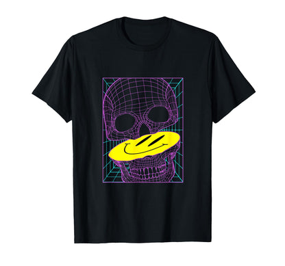 Vaporwave Skull Hologram Art Retrowave T-Shirt - Novelty Apparel Men Women - T-Shirt, Sweatshirt, Hoodie