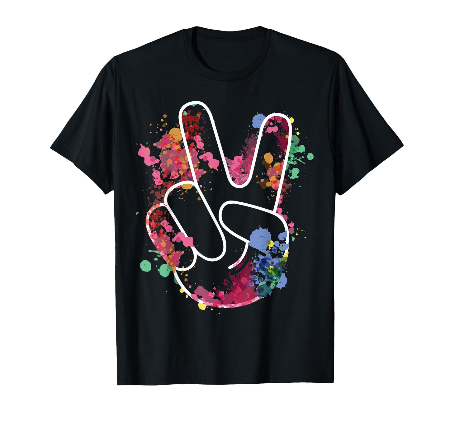 Peace Hand Tie Dye Finger Freedom Hippie T-Shirt - Trendy Graphic Unisex - T-Shirt, Sweatshirt, Hoodie