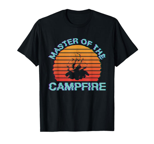 Master Campfire Camping Vaporwave T-Shirt - Fun Novelty Design for Adults - T-Shirt, Sweatshirt, Hoodie