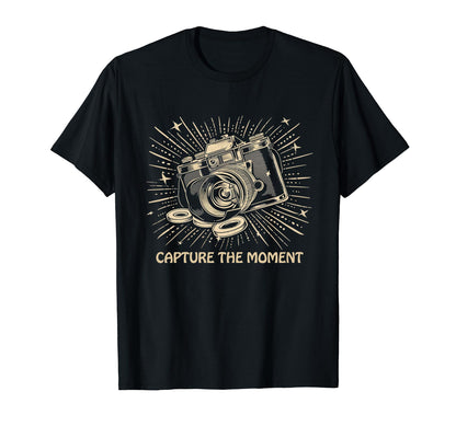 Capture Moment Camera Photography Art T-Shirt - Custom Art Print for Adults - T-Shirt, Sweatshirt, Hoodie