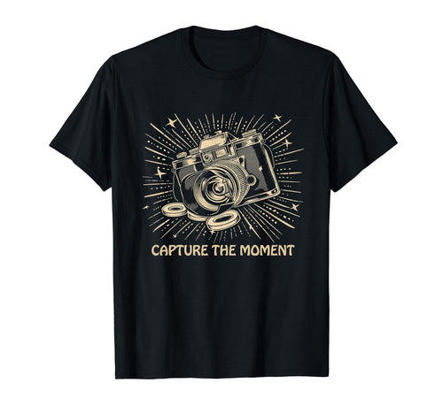 Capture Moment Camera Photography Art T-Shirt - Custom Art Print for Adults - T-Shirt, Sweatshirt, Hoodie