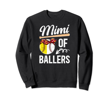 Mimi Ballers Baseball Softball Sweatshirt - Aesthetic Graphic for Adults - T-Shirt, Sweatshirt, Hoodie