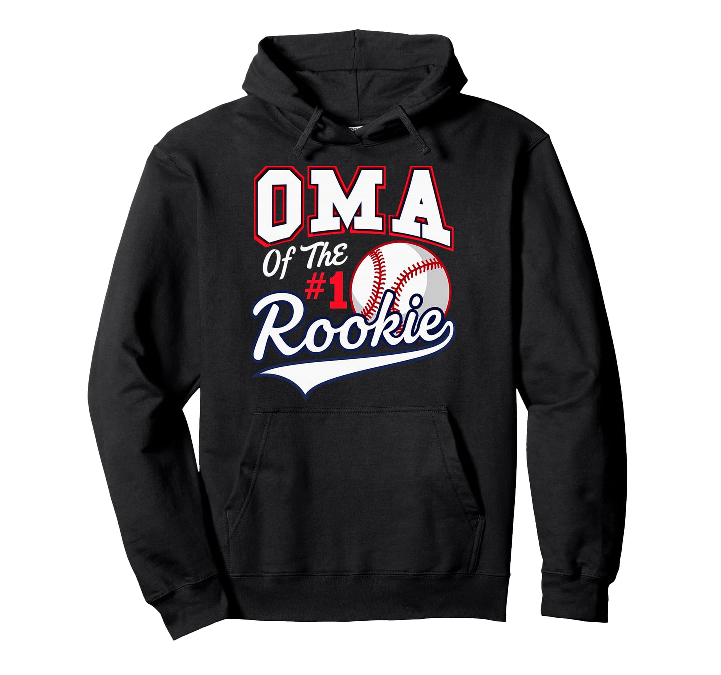 Grandma Oma Number 1 Rookie Baseball Hoodie - Custom Art Print Unisex - T-Shirt, Sweatshirt, Hoodie