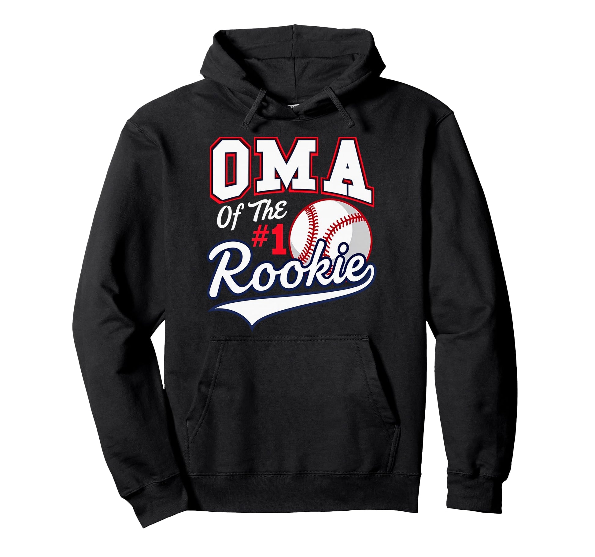 Grandma Oma Number 1 Rookie Baseball Hoodie - Custom Art Print Unisex - T-Shirt, Sweatshirt, Hoodie