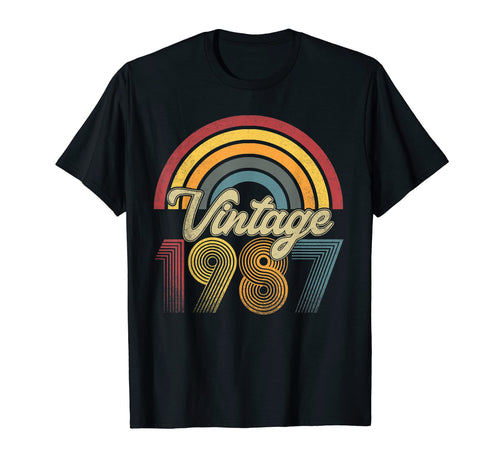 1987 36Th Birthday Gift Rainbow T-Shirt - Trendy Graphic Unisex - T-Shirt, Sweatshirt, Hoodie