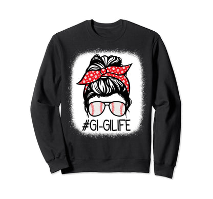 Gi Gi Bleached Messy Bun Baseball Sweatshirt - Fun Novelty Design Unisex - T-Shirt, Sweatshirt, Hoodie