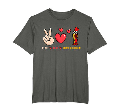 Peace Love Rubber Chicken Costume T-Shirt - Custom Art Print for Adults - T-Shirt, Sweatshirt, Hoodie