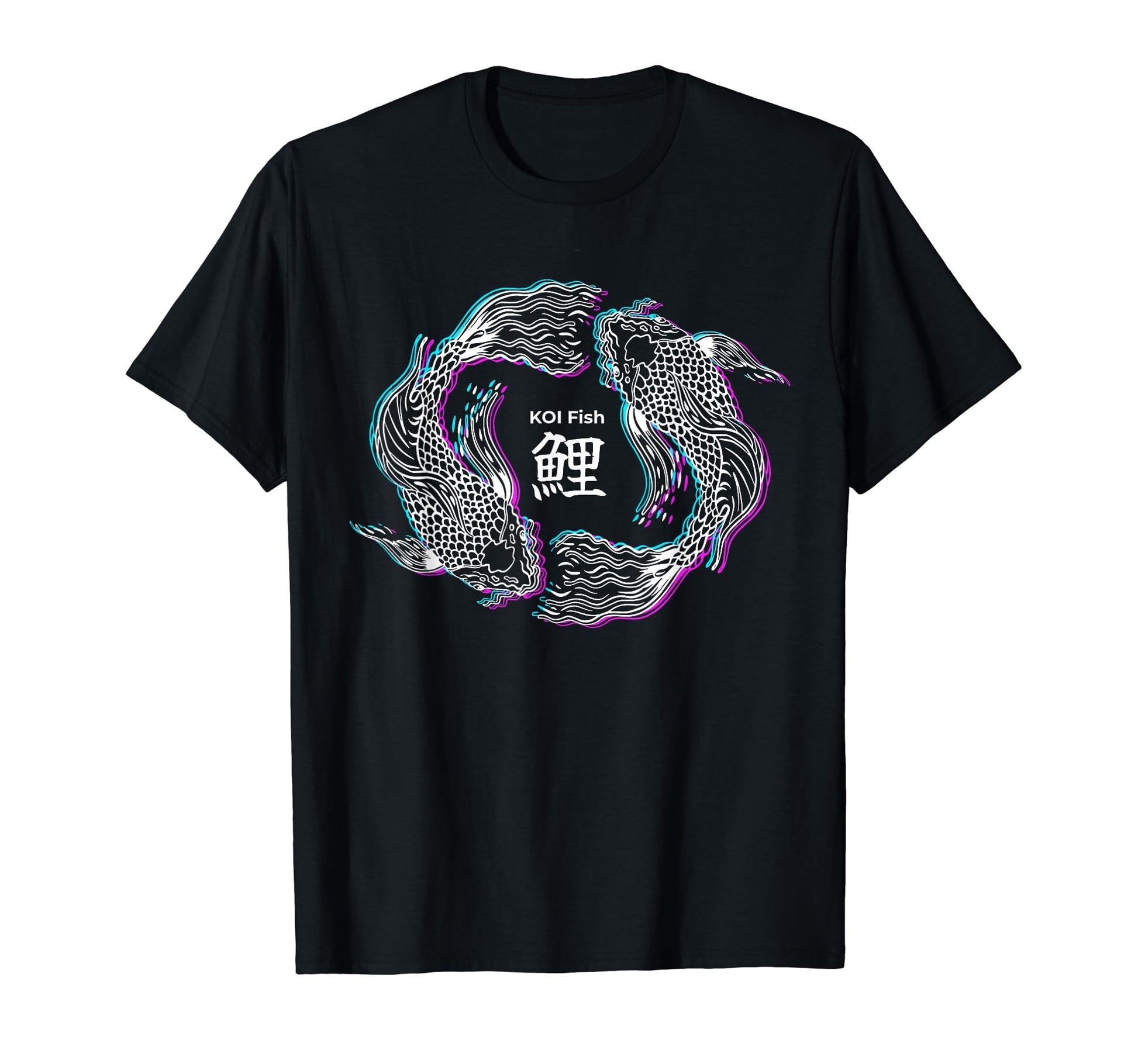 Glitch Effect Japanese Koi Fish T-Shirt - Unique Graphic for Adults - T-Shirt, Sweatshirt, Hoodie