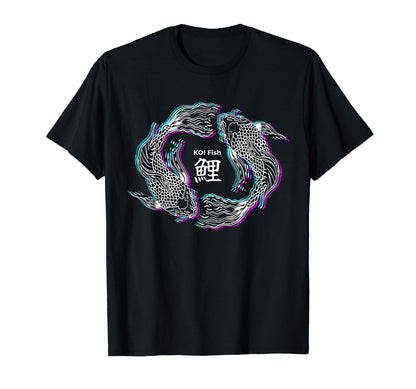 Glitch Effect Japanese Koi Fish T-Shirt - Unique Graphic for Adults - T-Shirt, Sweatshirt, Hoodie