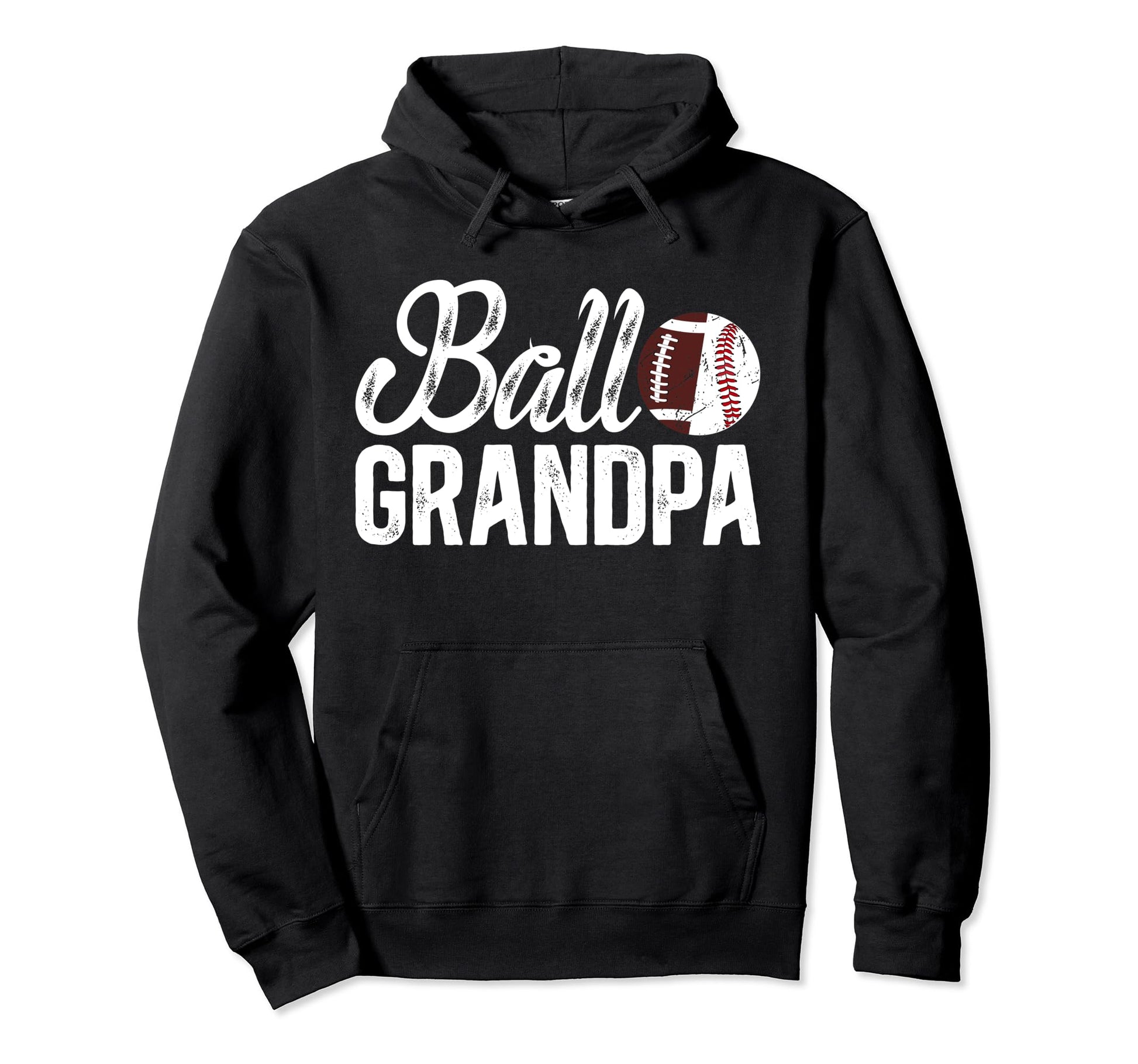 Ball Grandpa Proud Baseball Football Grandpa Hoodie - Unique Graphic Unisex - T-Shirt, Sweatshirt, Hoodie