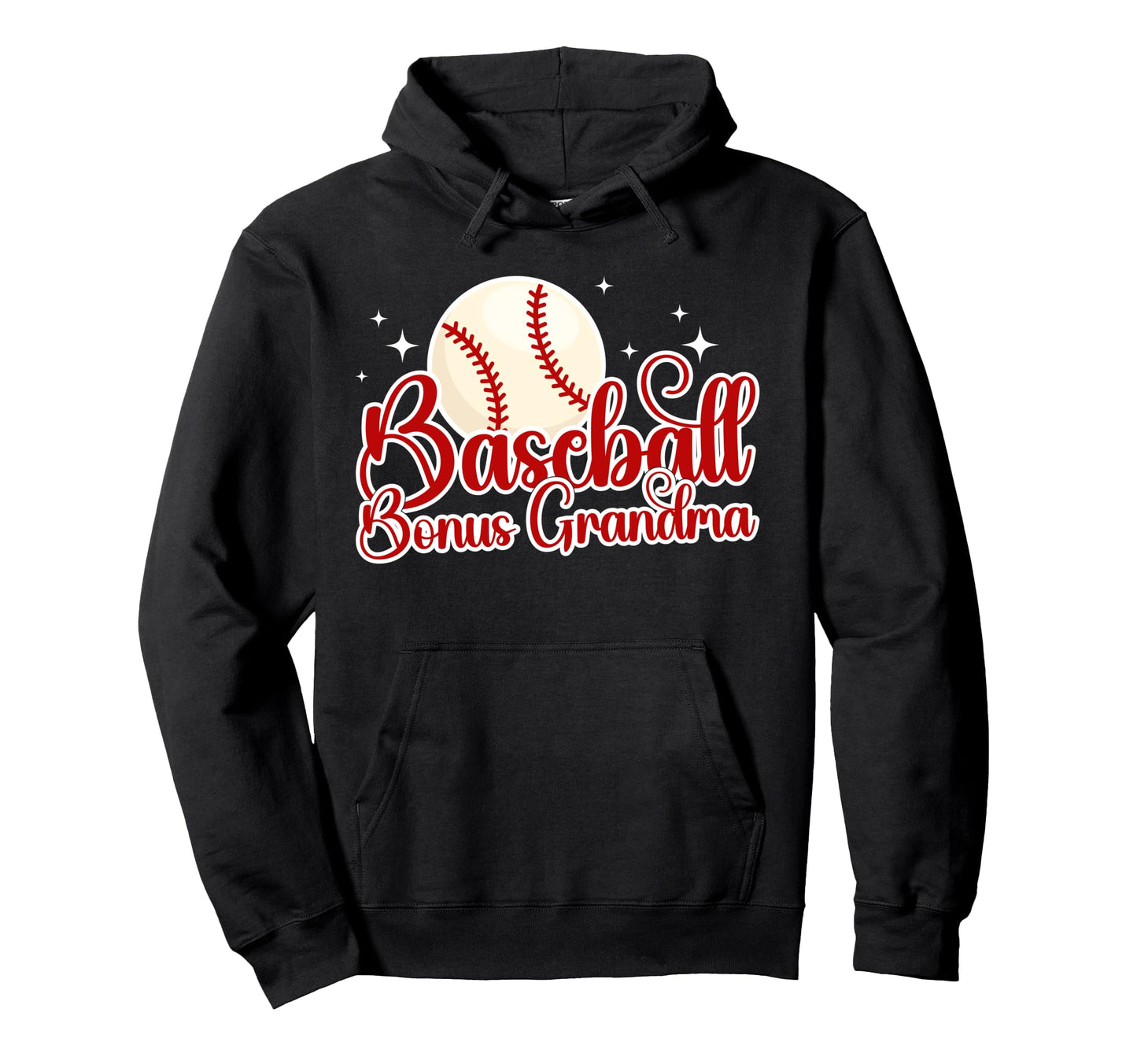 Baseball Bonus Grandma Baseball Player Hoodie - Novelty Apparel for Adults - T-Shirt, Sweatshirt, Hoodie