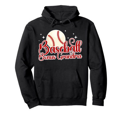 Baseball Bonus Grandma Baseball Player Hoodie - Novelty Apparel for Adults - T-Shirt, Sweatshirt, Hoodie