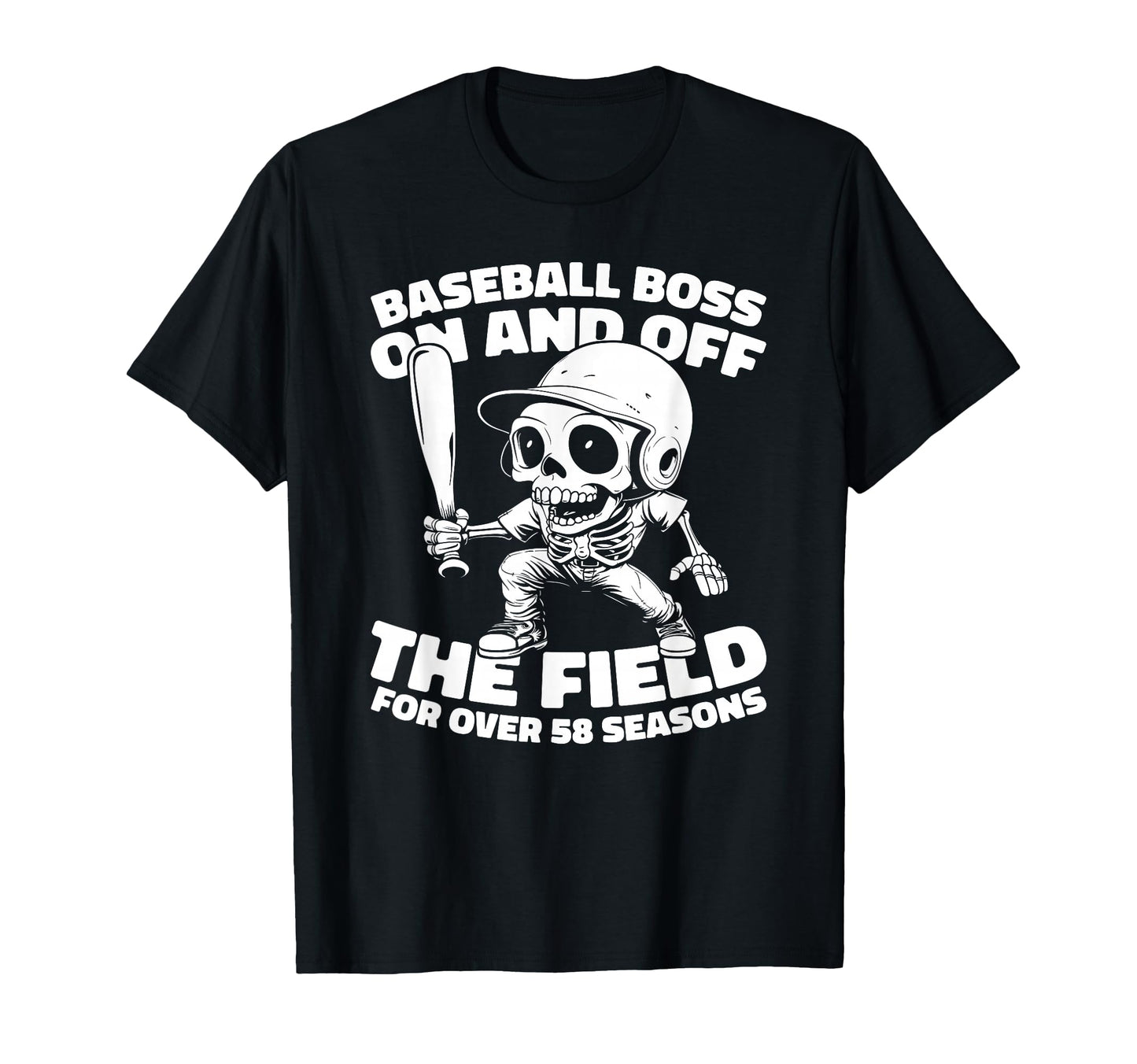 58 Years Old Baseball Baseballer Team T-Shirt - Minimalist Print Unisex - T-Shirt, Sweatshirt, Hoodie