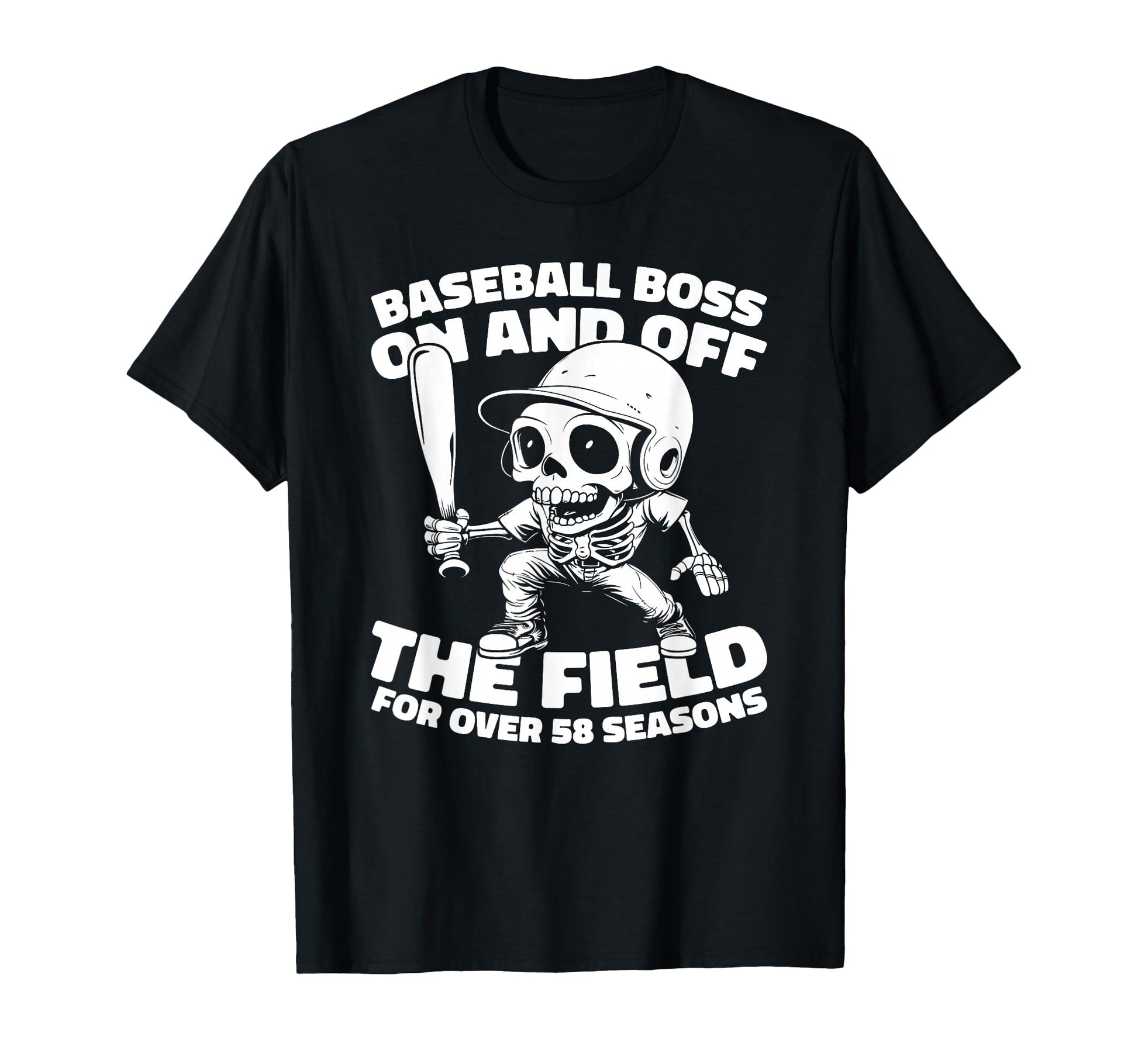 58 Years Old Baseball Baseballer Team T-Shirt - Minimalist Print Unisex - T-Shirt, Sweatshirt, Hoodie
