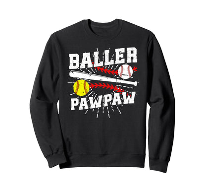 Baller Pawpaw Proud Softball Sweatshirt - Unique Graphic for Adults - T-Shirt, Sweatshirt, Hoodie