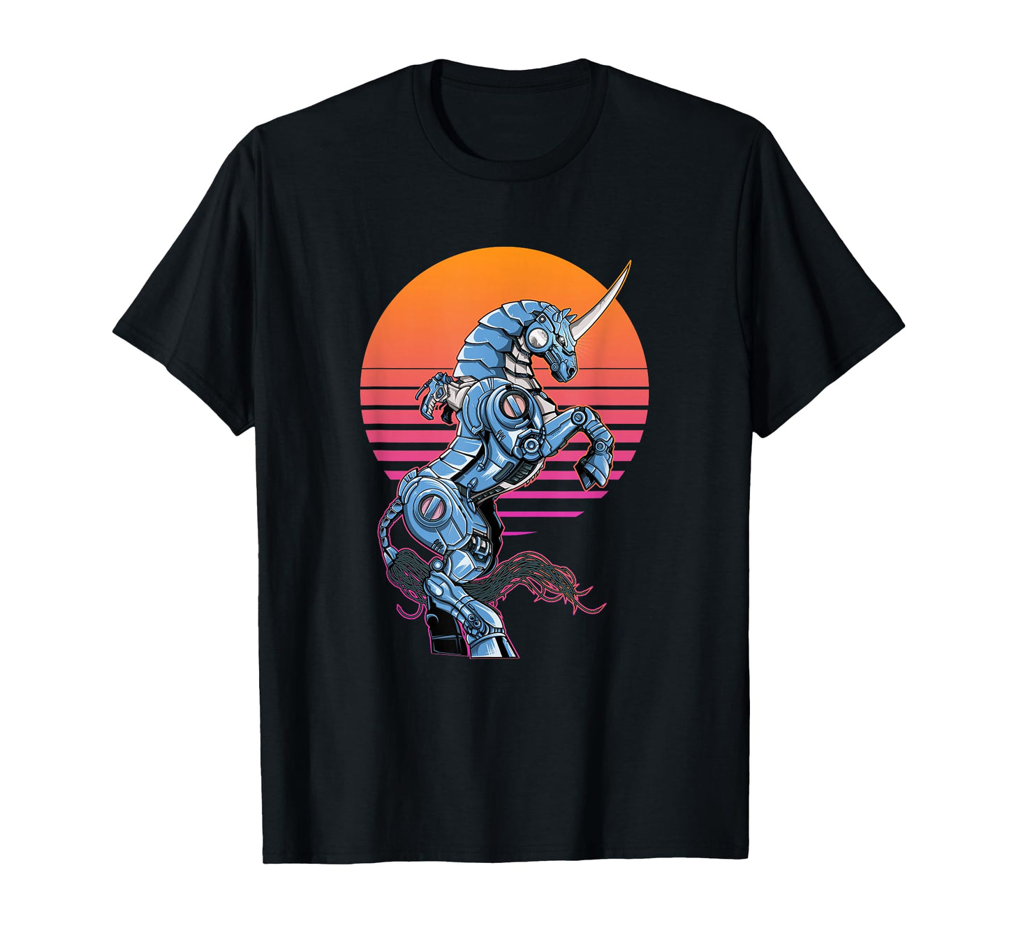Mecha Unicorn Vaprowave Aesthetic Edgy T-Shirt - Graphic Print Men Women - T-Shirt, Sweatshirt, Hoodie