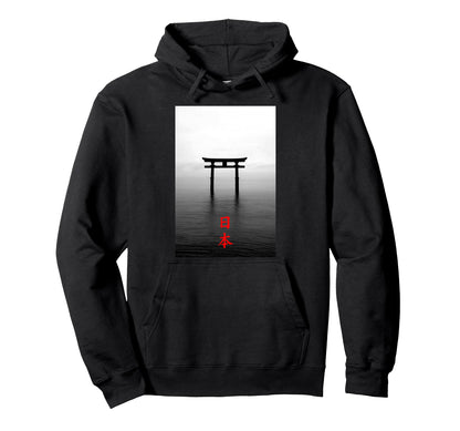 Japanese Aesthetic Torii Gate Tokyo Hoodie - Custom Art Print Men Women - T-Shirt, Sweatshirt, Hoodie