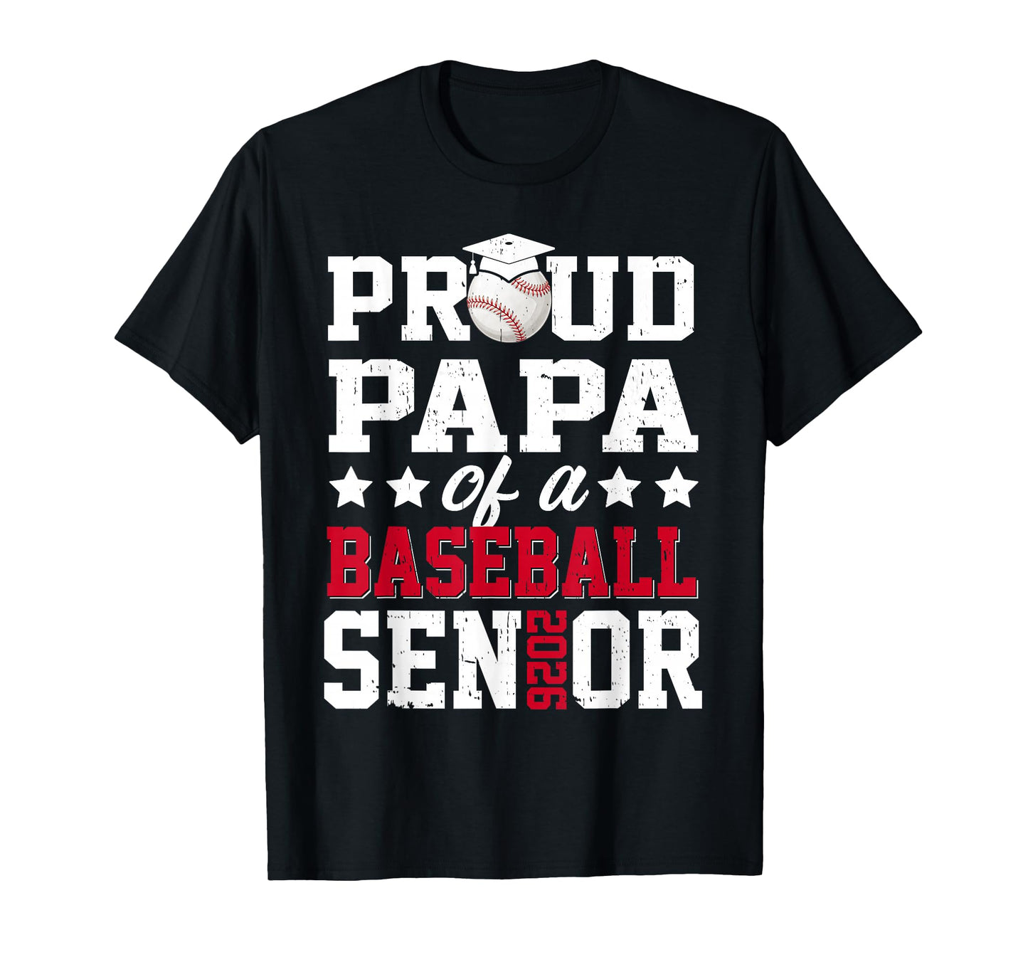 Proud Papa Baseball Senior 2026 T-Shirt - Minimalist Print Men Women - T-Shirt, Sweatshirt, Hoodie