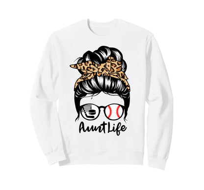 Aunt Life Messy Bun Hair Funny Sweatshirt - Custom Art Print Unisex - T-Shirt, Sweatshirt, Hoodie