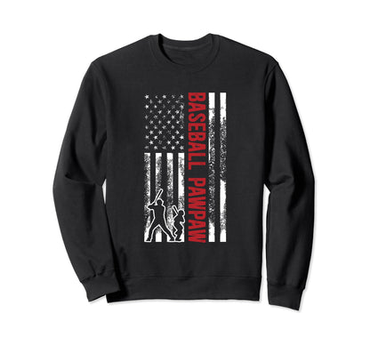 Baseball Pawpaw Us Flag Pawpaw Sweatshirt - Fun Novelty Design Men Women - T-Shirt, Sweatshirt, Hoodie