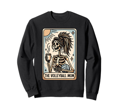 Volleyball Mom Tarot Card Skeleton Sweatshirt - Trendy Graphic Men Women - T-Shirt, Sweatshirt, Hoodie
