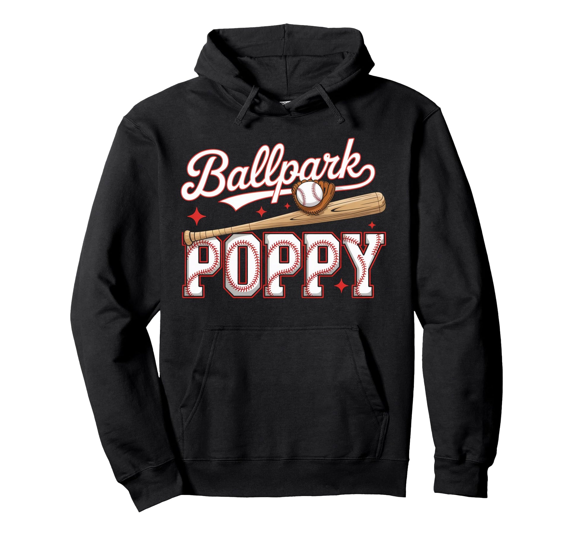 Ballpark Poppy Softball Grandpa Ball Hoodie - Streetwear Style Men Women - T-Shirt, Sweatshirt, Hoodie