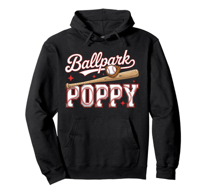 Ballpark Poppy Softball Grandpa Ball Hoodie - Streetwear Style Men Women - T-Shirt, Sweatshirt, Hoodie