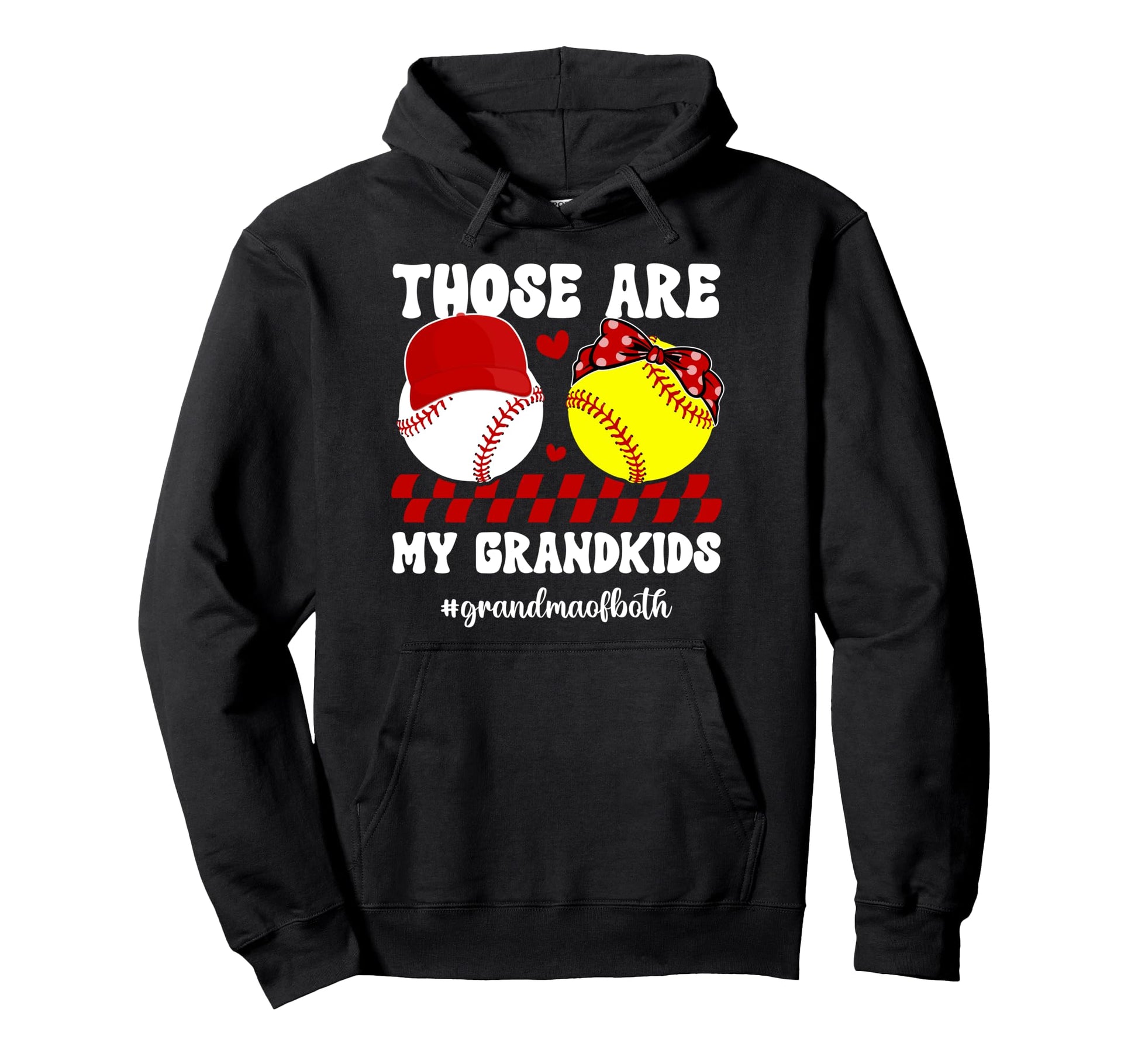 My Grandkids Grandma Both Baseball Hoodie - Trendy Graphic for Adults - T-Shirt, Sweatshirt, Hoodie
