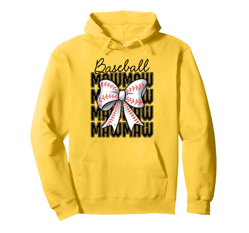 Funny Baseball Mawmaw Coquette Bow Hoodie - Minimalist Print Men Women - T-Shirt, Sweatshirt, Hoodie