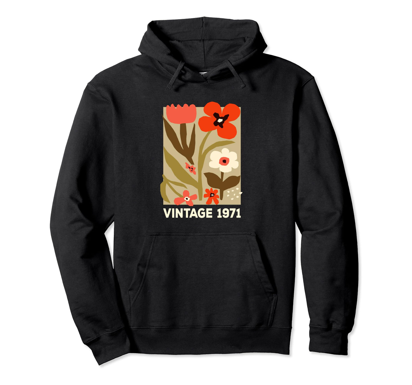 1971 Boho Floral Flower 53Rd Birthday Hoodie - Minimalist Print for Adults - T-Shirt, Sweatshirt, Hoodie