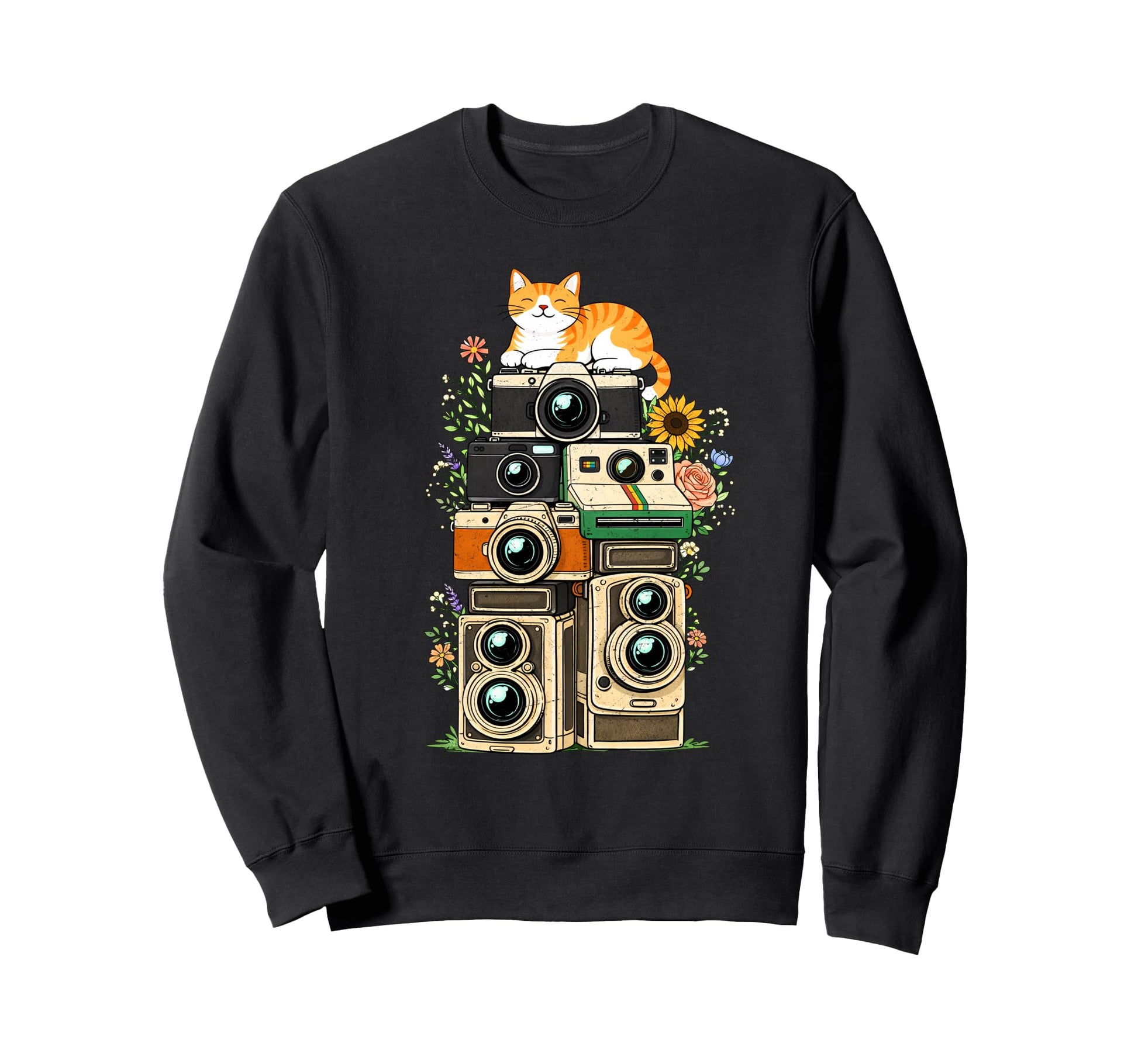 Cat Camera Photographer Sweatshirt - Casual Everyday Wear for Adults - T-Shirt, Sweatshirt, Hoodie