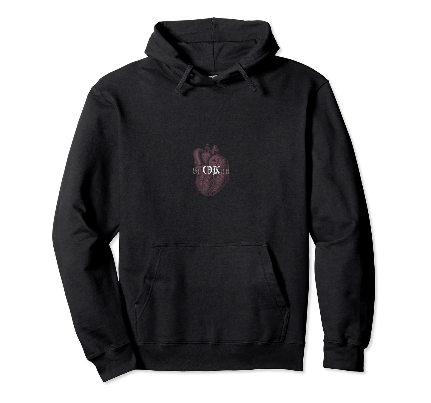Broken Heart E E Depressed Minimalist Hoodie - Trendy Graphic Unisex - T-Shirt, Sweatshirt, Hoodie
