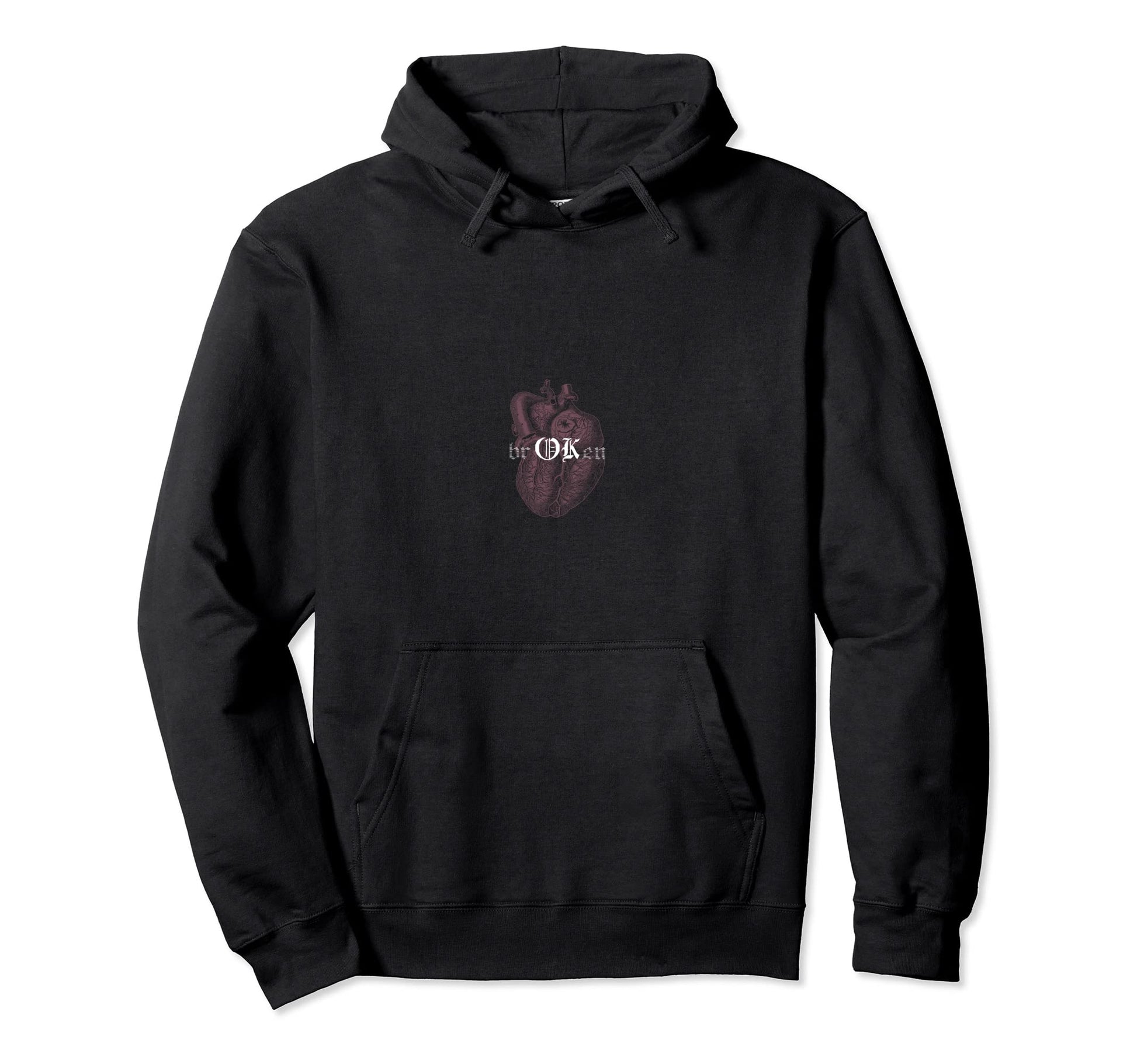 Broken Heart E E Depressed Minimalist Hoodie - Trendy Graphic Unisex - T-Shirt, Sweatshirt, Hoodie