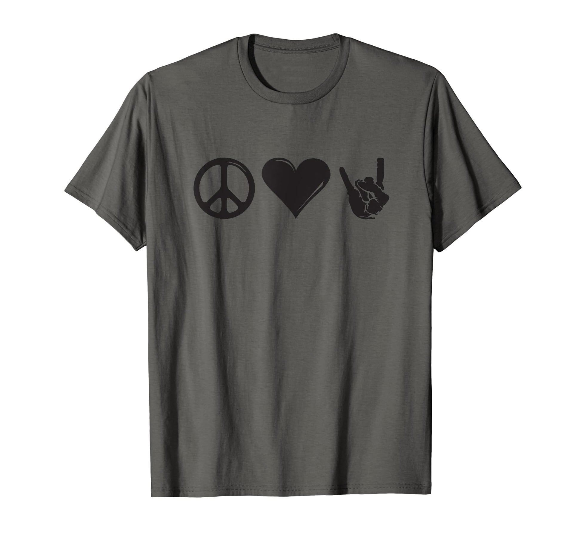 Peace Love Rock And Roll T-Shirt - Custom Art Print Unisex - T-Shirt, Sweatshirt, Hoodie