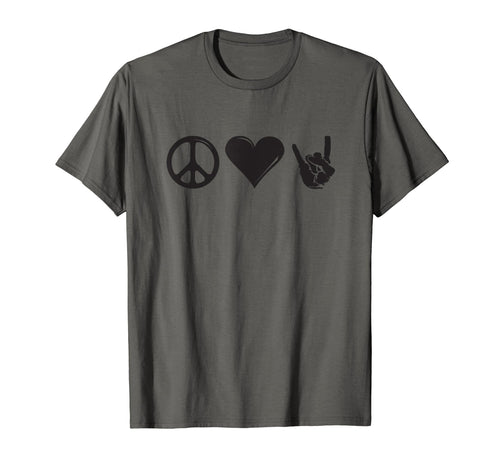 Peace Love Rock And Roll T-Shirt - Custom Art Print Unisex - T-Shirt, Sweatshirt, Hoodie