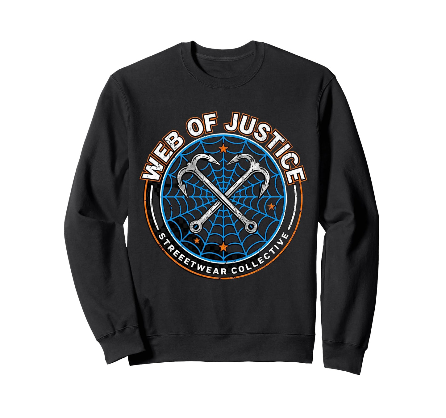 Web Justice Vigilante Grappling Sweatshirt - Minimalist Print for Adults - T-Shirt, Sweatshirt, Hoodie