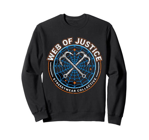 Web Justice Vigilante Grappling Sweatshirt - Minimalist Print for Adults - T-Shirt, Sweatshirt, Hoodie