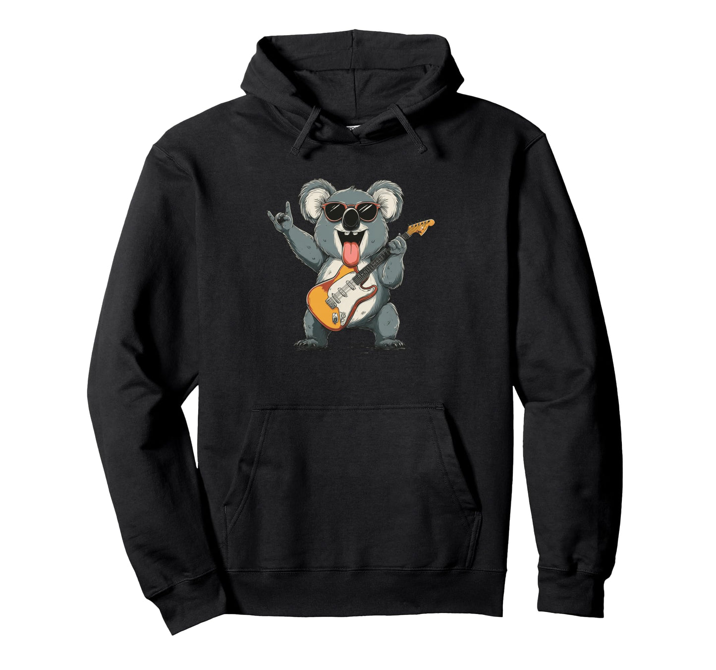 Funny Koala Rock Music Guitar Animal Lover Hoodie - Graphic Print Unisex - T-Shirt, Sweatshirt, Hoodie