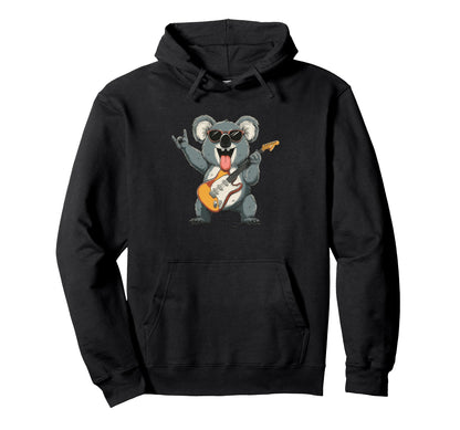 Funny Koala Rock Music Guitar Animal Lover Hoodie - Graphic Print Unisex - T-Shirt, Sweatshirt, Hoodie
