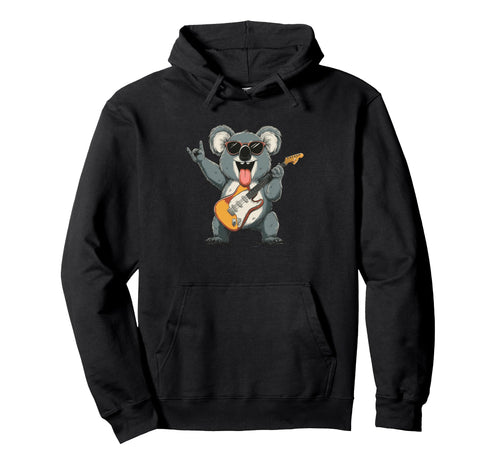 Funny Koala Rock Music Guitar Animal Lover Hoodie - Graphic Print Unisex - T-Shirt, Sweatshirt, Hoodie