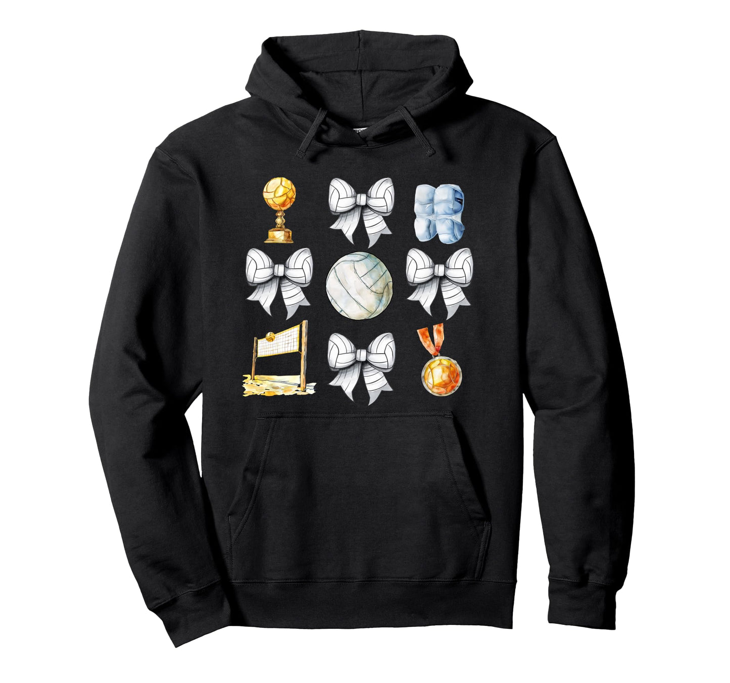 Volleyball Bow Coquette Volleyball Mom Hoodie - Minimalist Print Unisex - T-Shirt, Sweatshirt, Hoodie