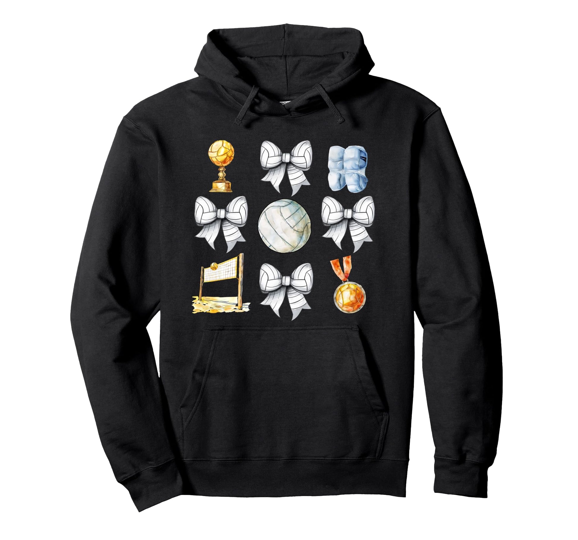 Volleyball Bow Coquette Volleyball Mom Hoodie - Minimalist Print Unisex - T-Shirt, Sweatshirt, Hoodie