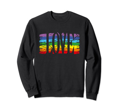 Love Rainbow Gay Pride Month 80S Sweatshirt - Streetwear Style for Adults - T-Shirt, Sweatshirt, Hoodie