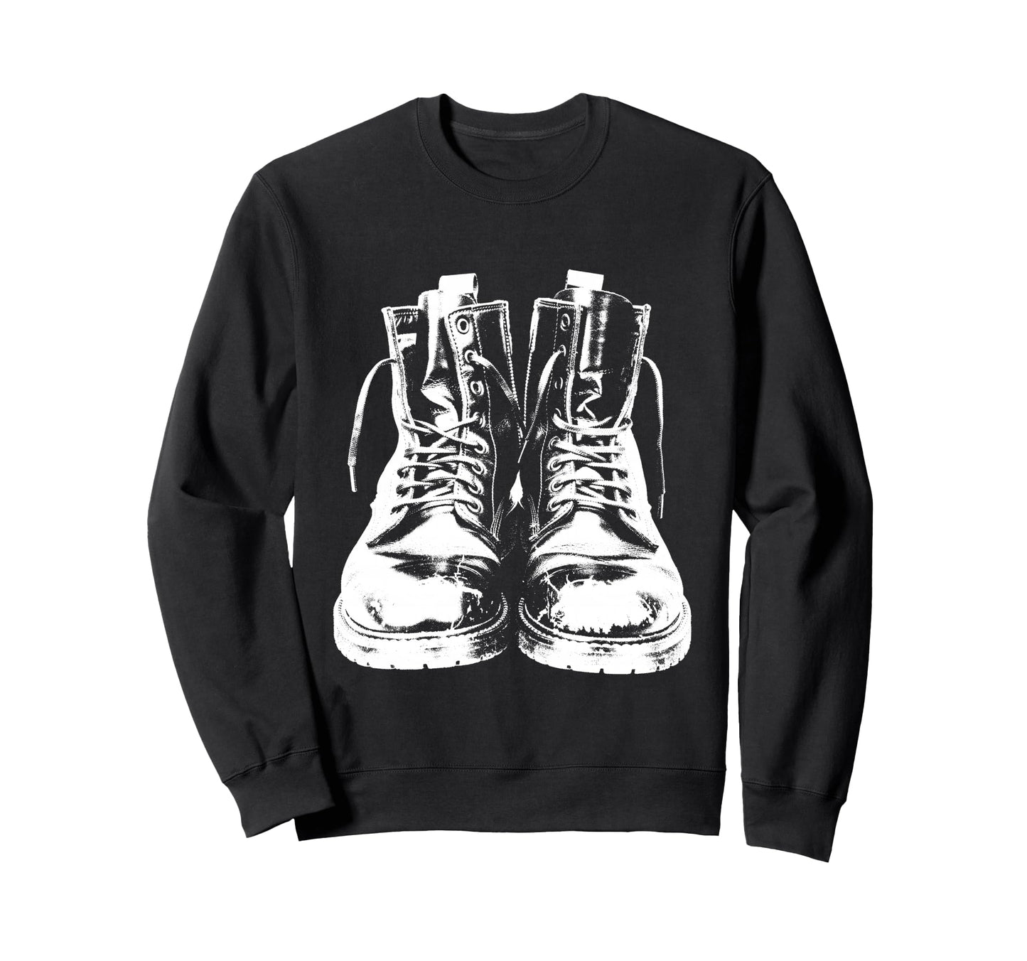 Punk Rock Combat Boots 90S Grunge Sweatshirt - Minimalist Print Men Women - T-Shirt, Sweatshirt, Hoodie