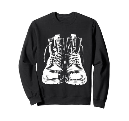 Punk Rock Combat Boots 90S Grunge Sweatshirt - Minimalist Print Men Women - T-Shirt, Sweatshirt, Hoodie