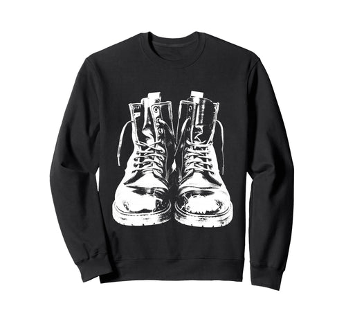Punk Rock Combat Boots 90S Grunge Sweatshirt - Minimalist Print Men Women - T-Shirt, Sweatshirt, Hoodie