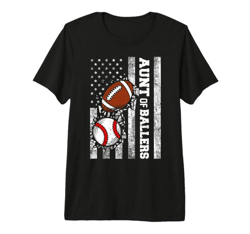 Aunt Ballers Funny Usa Flag Football T-Shirt - Trendy Graphic Men Women - T-Shirt, Sweatshirt, Hoodie